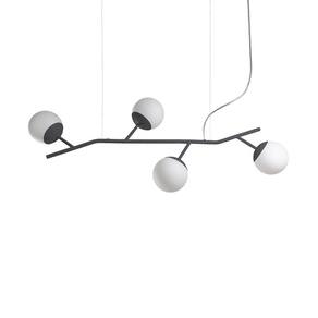 Lustre Pendente Blumenau Flora Horizontal G9 Bivolt Preto