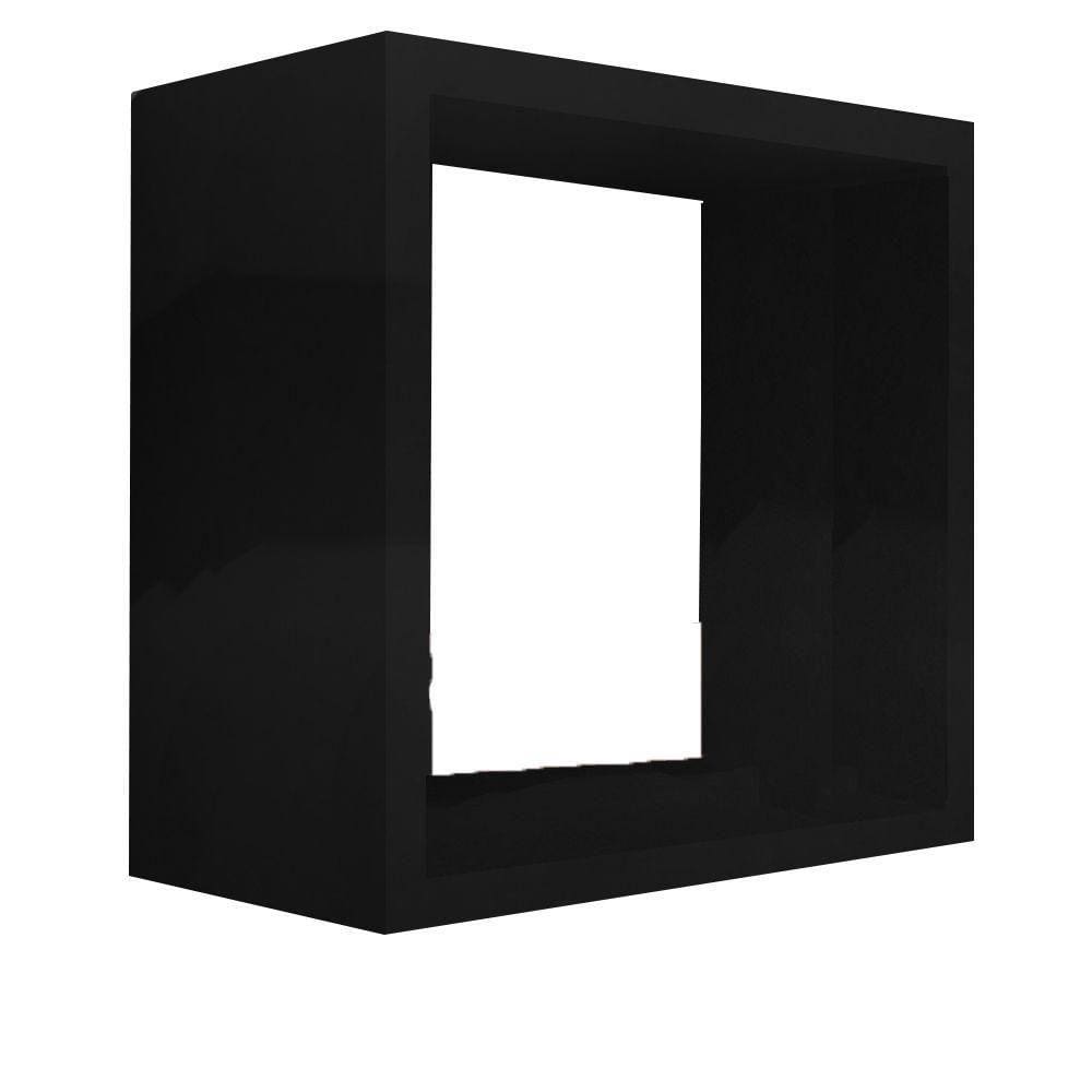 Nicho Decorativo 15x15x15 Cm Preto Em Mdf [f031]