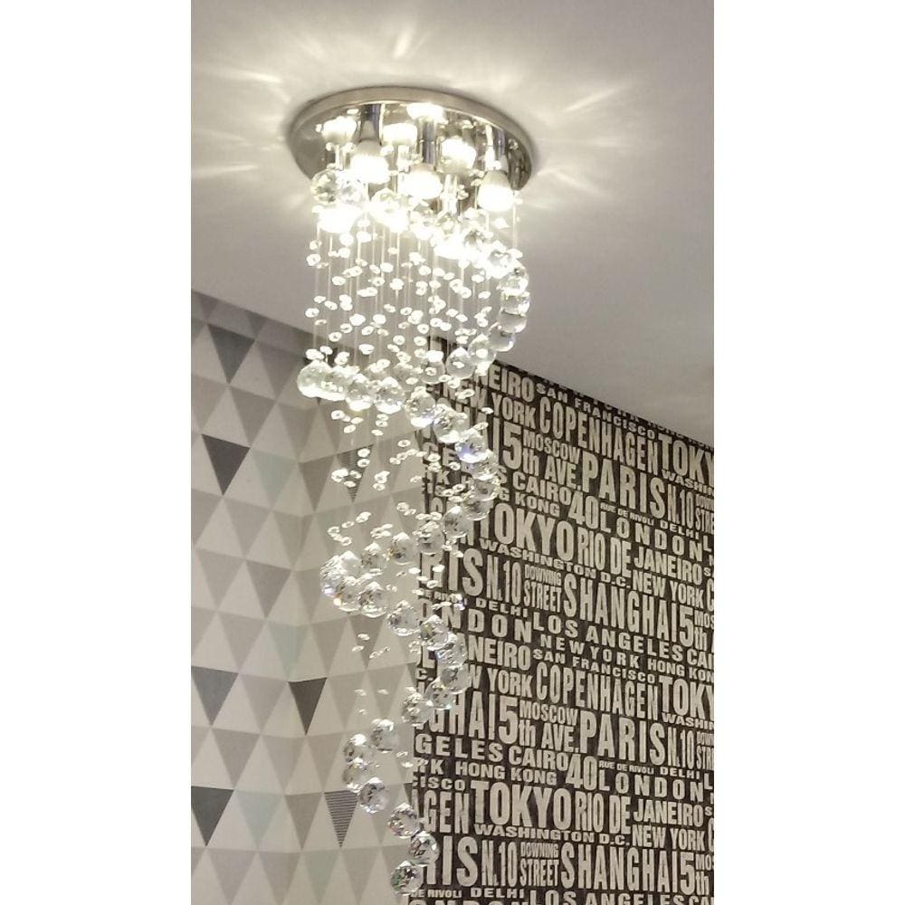 Lustre De Cristal Espiral, Base 40cm Diâmetro