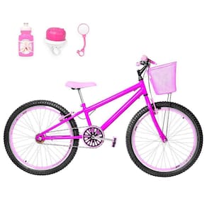 Bicicleta Infantil Feminina Aro 24 Aero Pink E Rosa