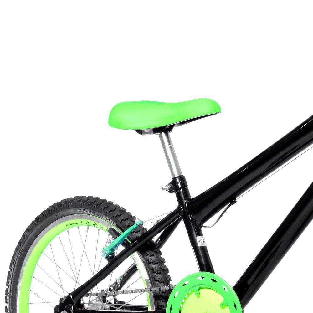 Bicicleta Infantil Aro 20 Aero e Acelerador Preta e Verde