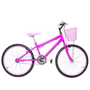 Bicicleta Infantil Feminina Aro 24 Alumínio Pink E Rosa