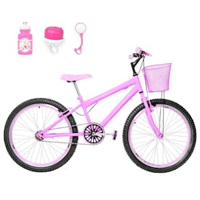Bicicleta Infantil Feminina Aro 24 Aero Kit Passeio Rosa