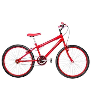 Bicicleta Infantil Masculina Aro 24 Alumínio Vermelha