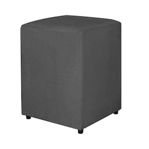 Puff Decorativo Quadrado Para Sala Suede Cinza - Vallisa Decor