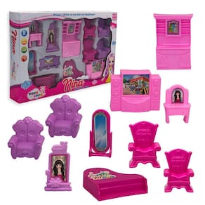 Kit de Acessórios para Casa Casinha Para Boneca da Nina Brinquedo com 12 Unidades