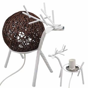 Luminaria Abajur Cervo Rena Veado Decoraçao Natal Sala Quarto Mesa Estante Enfeite Natal Casa Iluminaçao Rustica