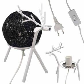Luminaria Abajur Cervo Decoraçao Rena Natal Mesa Quarto Sala Recepçao Loja Casa Iluminaçao Nordica Moderna