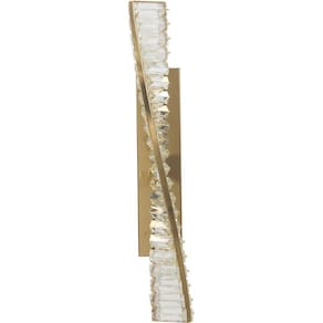 Arandela Dna 50 Cm Metal Dourado E Cristal Transparente