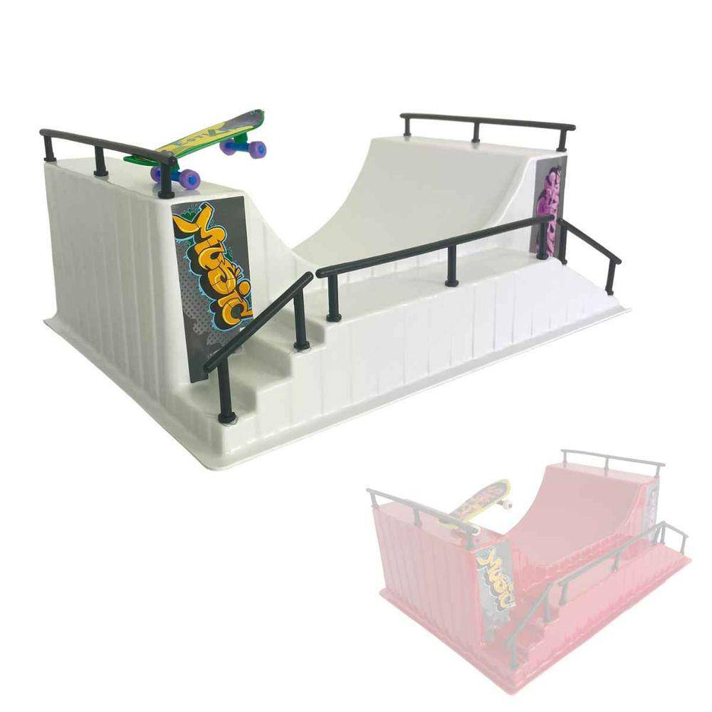 Rampa Funbox Mini - Skate Park de Dedo - Com Suporte em Madeira