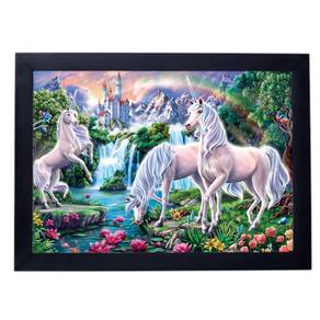 lindo presente Quadro poster c moldura unicornio P8320