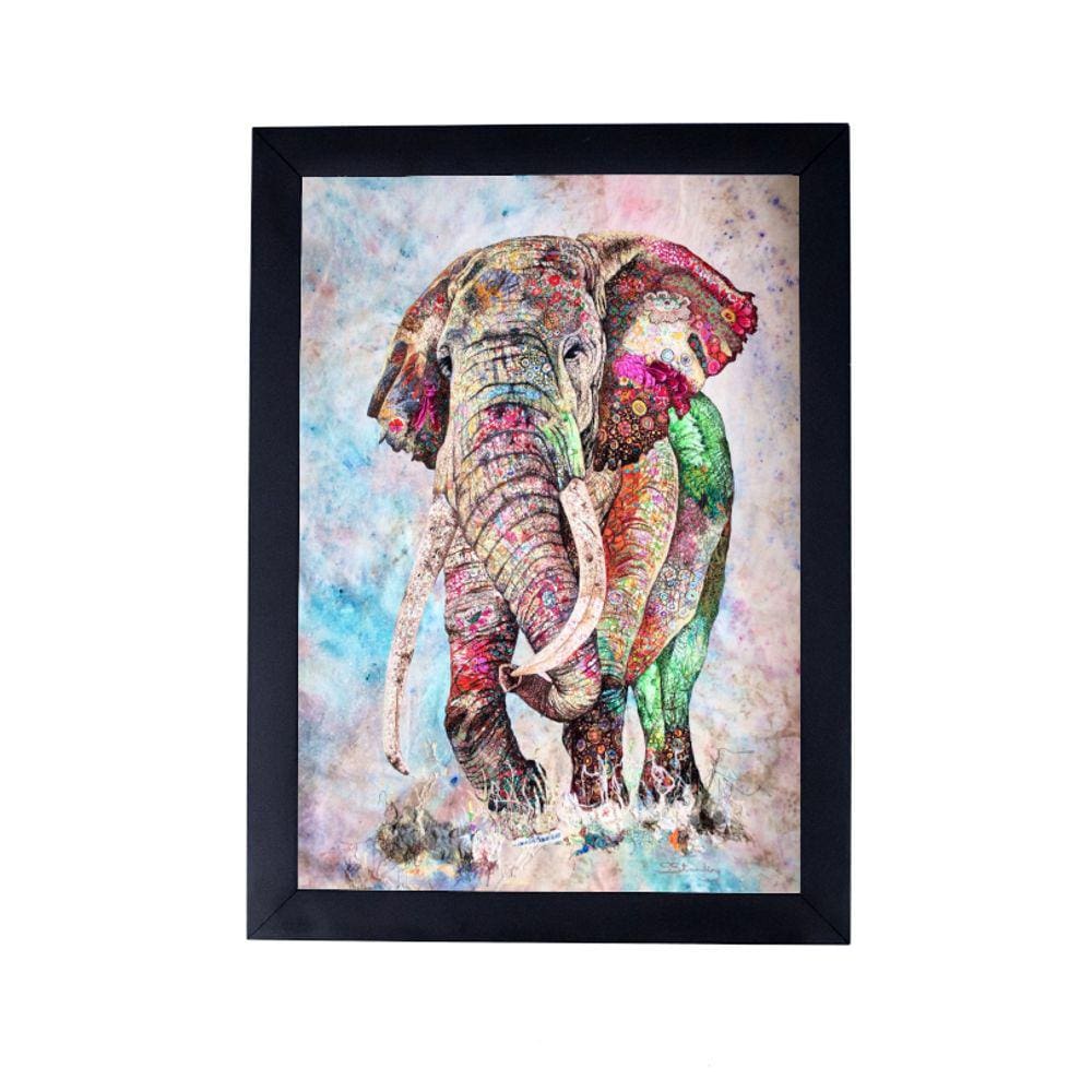 quadro poster moldura decoração psicodelica elefante P8382