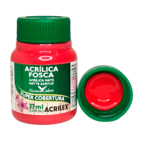 Tinta acrílica Fosca Acrilex 37ml Cor Vermelho 555