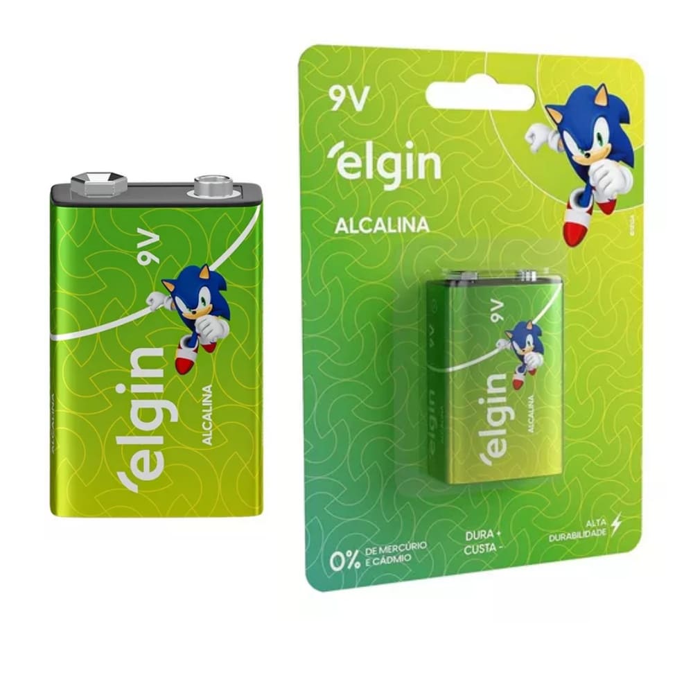 Bateria Alcalina 9V Elgin Blister 6LR61