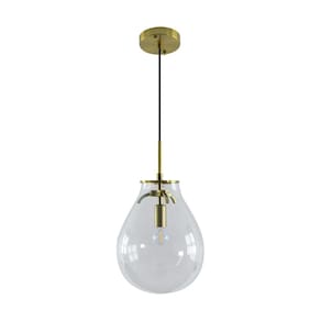 Pendente Caju Dourado Cúpula Vidro 29cm E14 Bella St1882