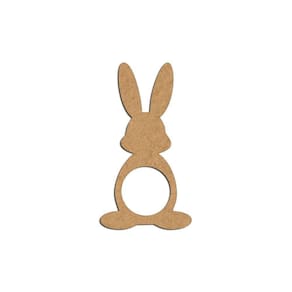 Porta Guardanapo Coelho Frente Mdf Cru Kit 4 Peças 5,5cmx10cm - Cria Arte Laser Cru
