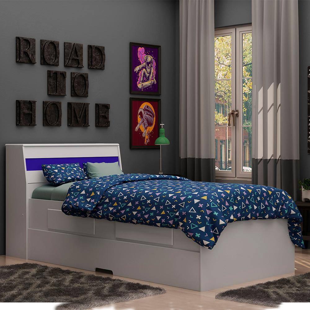Cama Bibox Solteiro Com 2 Colchões Branco Haku Shop Jm - Branco
