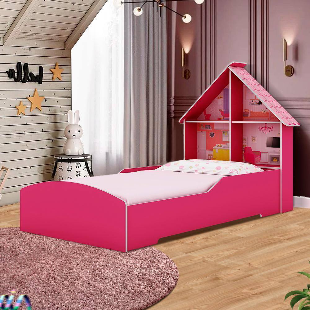 Cama Infantil Montessoriana Com Colchão Solteiro Pink Ploc Andy Shop Jm - Pink