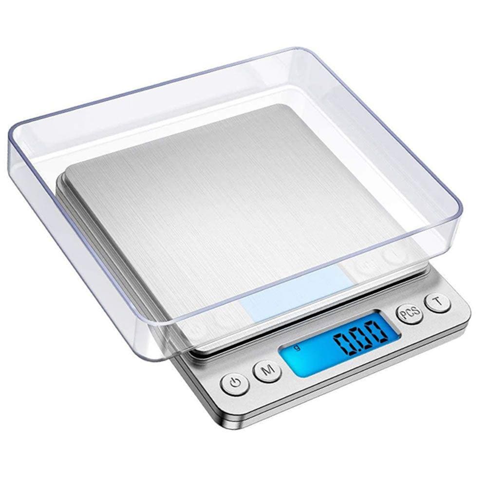 Balança Digital de Precisão Cozinha 0.10 g a 500 g Conta Peças c/ 2 Bandejas CBRN20416