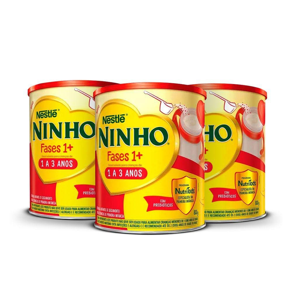 Kit 3 Latas Composto Lácteo Fases 1+ Ninho - 800g
