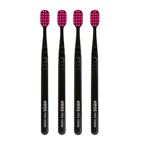 Kit Escova Dental Extra Macia Kess Pro 10K Belliz Rosa C/4