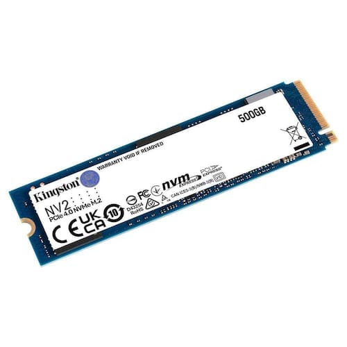 Ssd 500gb Kingston Nv2, M.2 2280, Nvme Pcie 4.0 X4, Leitura 3500mb/s, Gravação 2100mb/s - Snv2s/500g