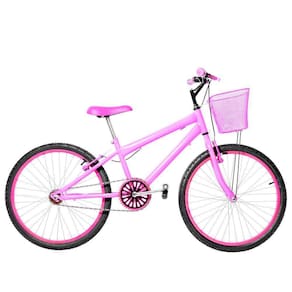 Bicicleta Infantil Feminina Aro 24 Alumínio Rosa E Pink