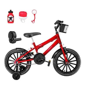 Bicicleta Infantil Aro 16 e Acelerador Vermelha e Preta
