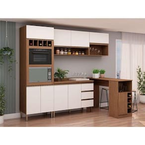 cozinha compacta com tampo e bancada lotus 9 pt 3 gv Ébano e off white