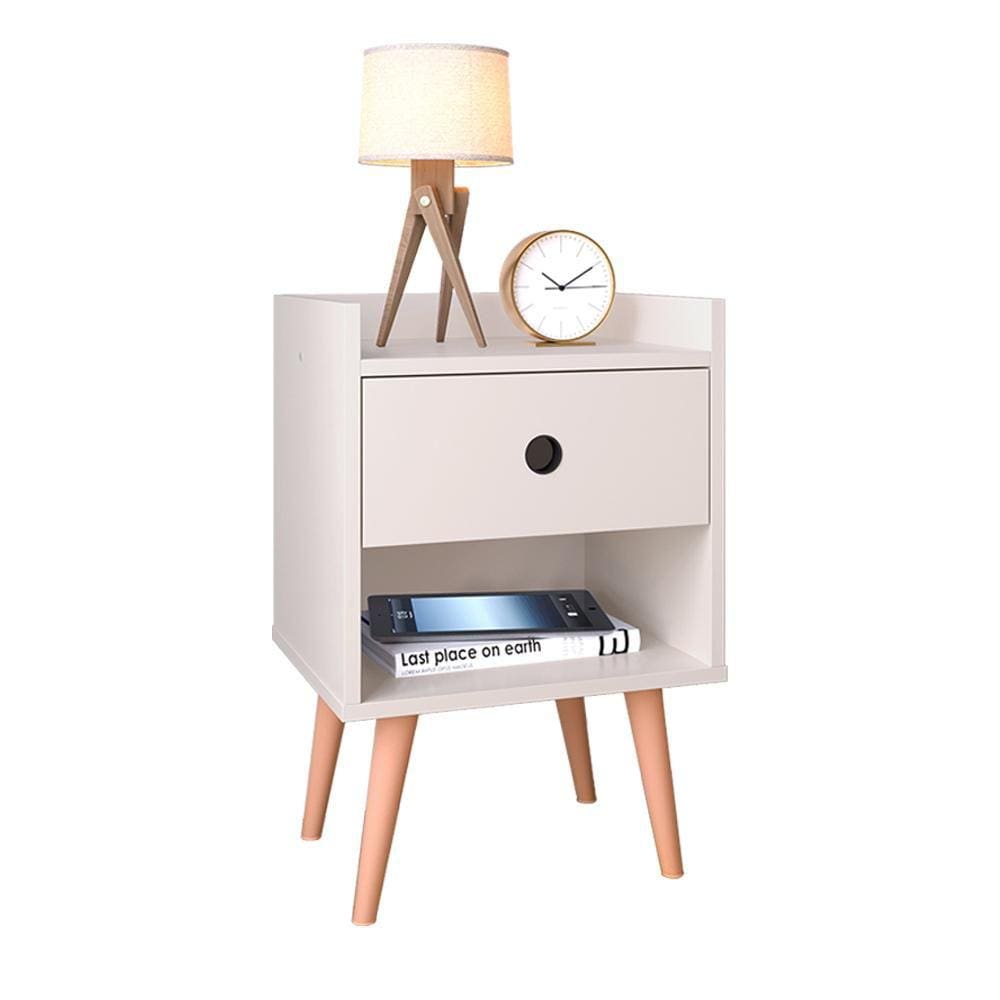 Mesa Cabeceira Decore Mesinha 1 Gaveta Nicho Pés Palito Retrô Decoração Quarto - RPM Móveis
