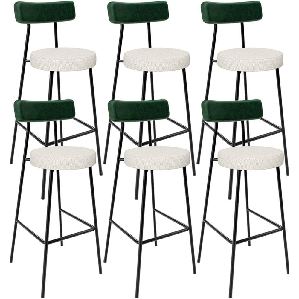 Kit 06 Banquetas Alta Bar Cozinha Sala De Jantar Milão L02 Facto Verde Linho Champagne - Lyam Decor
