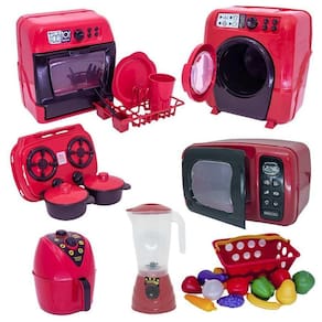 Brinquedo Chefe Cozinha Mercadinho Fogão Roupa Louça 26Pç
