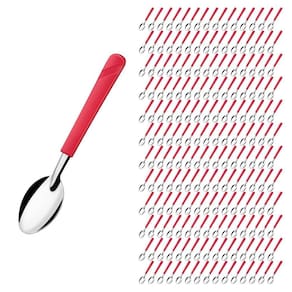 Kit 180 Colheres Vermelho Luna Inox e Plástico Restaurante