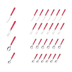 Colher Faca Garfo Colher Chá Inox Vermelho Luna - 24 un