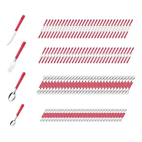 Colher Faca Garfo Colher Chá Inox Vermelho Luna - 240 un