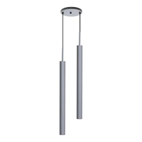 Pendente Tubo Duplo Alumínio Cinza P/ LED MR11 GU10 ST1697