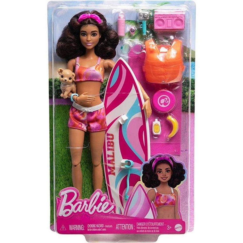 Kit Barbie Boneca Macacao Rosa+Hair Loira Filme C Acessorios