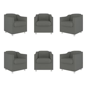 Kit 6 Poltronas Decorativas Tilla Consultório Recepção Sala