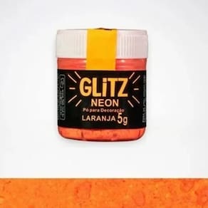 Corante Pó Glitz Neon Laranja Brilha Na Luz Negra