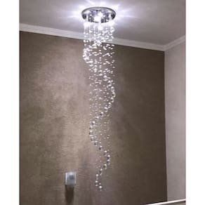 Lustre De Cristal Para Sala De Estar Com 06 Lâmpadas Gu10