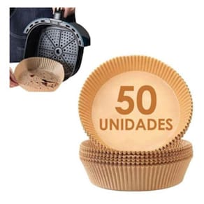 Forro De Papel Descartável P/ Air Fryer Com 50 Peças 16cm