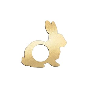 Porta Guardanapo Coelho Kit 4 Peças 8cmx8cm - Cria Arte Laser Dourado