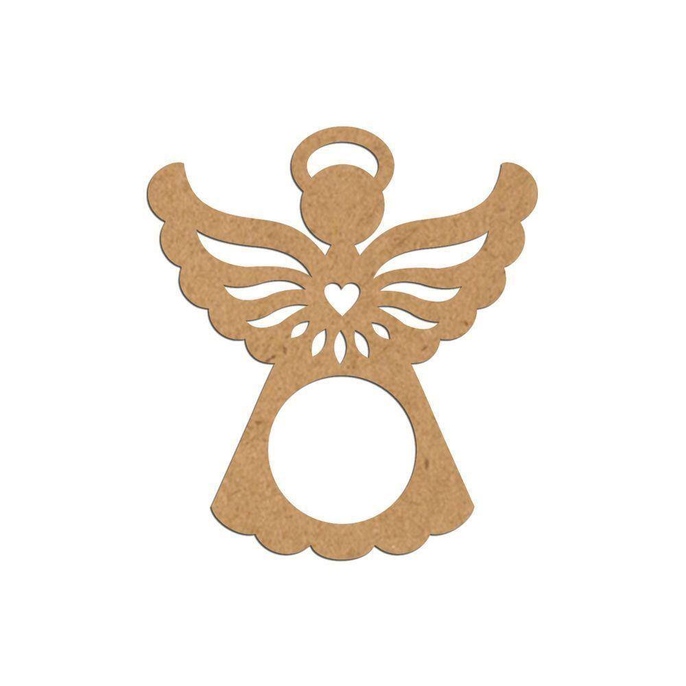 Porta Guardanapo Anjinho Mdf Cru Kit Com 4 Peças 7cmx8cm - Cria Arte Laser Cru
