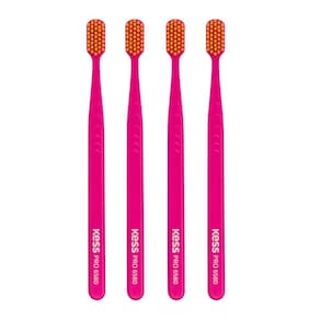 Kit Escova Dental Extra Macia Kess Pro Belliz Rosa C/4