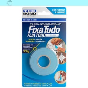 Fita Dupla Face Espuma Fixa Tudo 12mm x 1,5m
