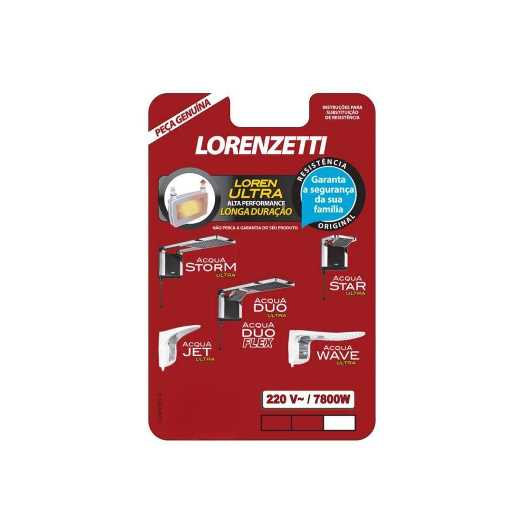 Resistencia Acqua Ultra 7800W 220V Lorenzetti