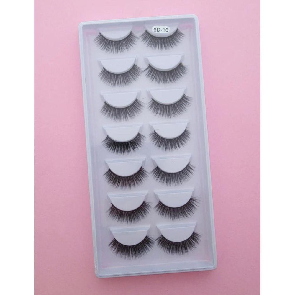 Cartela de cílios postiços 7 pares 6D-16