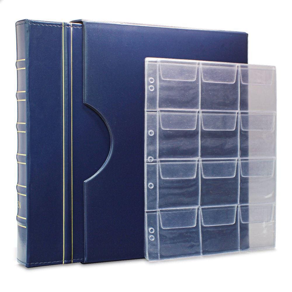 Álbum de Luxo Azul 20 Folhas para 240 Moedas 3BZN G