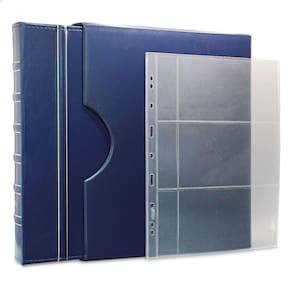 Álbum de Luxo Azul 10 Folhas c/ bolso p/ 30 Cédulas 3BZN G