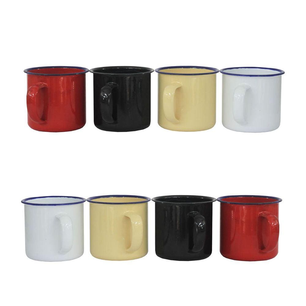Kit 8 caneca esmaltada 90 ml xícara café chá retrô